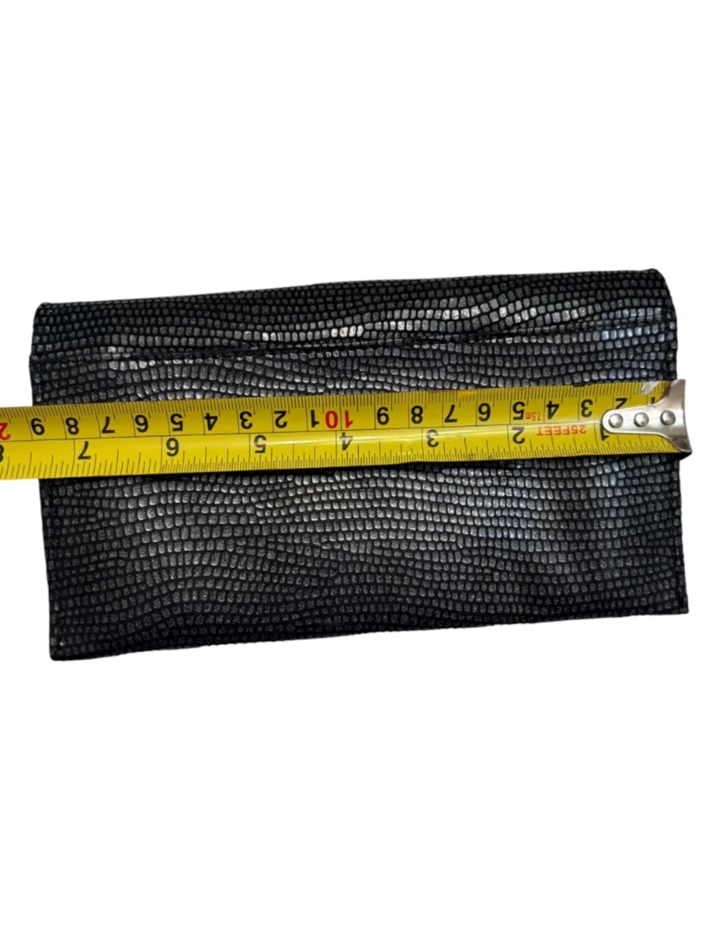 Latico black textured leather wallet clutch